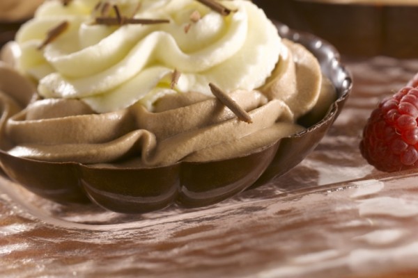 three shades of chocolate cups
