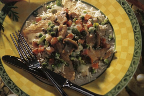 turkey strips and veggie stir fry