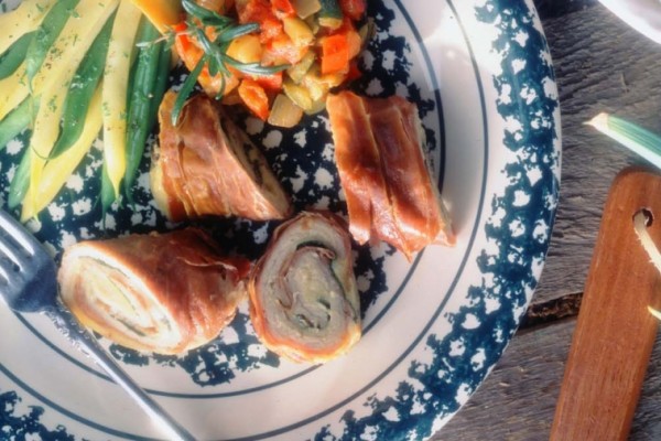 veal paupiettes with prosciutto and mint