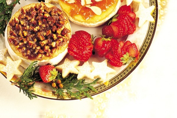 warm praline topped baby brie