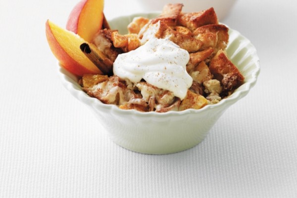 yummy peach bread pudding