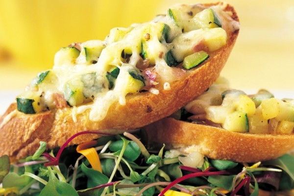 zucchini bruschetta with canadian swiss cheese cooking club size