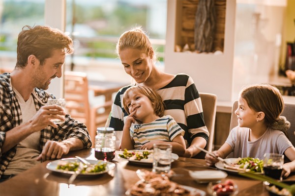 Family having dinner