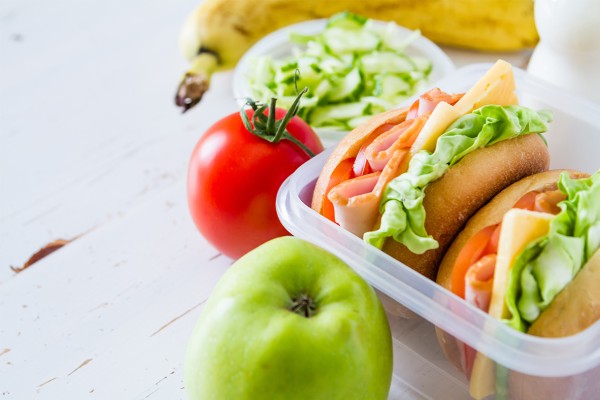 A colourful lunchbox meal