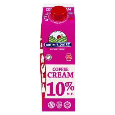 Brum's Dairy Coffee Cream 10% M.F. 473ml