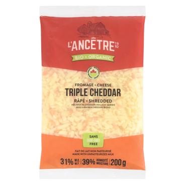L'Ancêtre Organic Shredded Triple Cheddar 200g