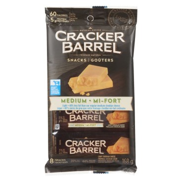 Cracker Barrel Light Medium Coloured Cheddar Snacks 168g
