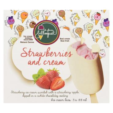 Le glacier bilboquet Strawberries and Cream Ice Cream Bars 3x88ml