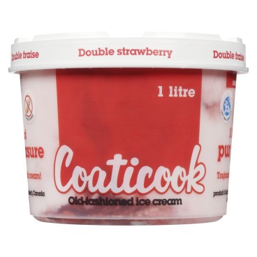 Coaticook Double Strawberry Old-Fashioned Ice Cream 1L