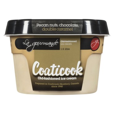 Coaticook La Gourmande Pecans Chocolate Double Caramel Old-Fashioned Ice Cream 1.5L