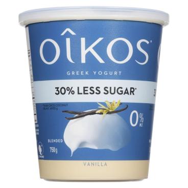 Oîkos 30% Less Sugar Vanilla Greek Yogurt 0% M.F. 750g