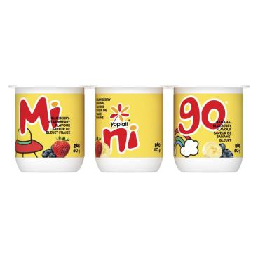 Yoplait Minigo Blueberry-Strawberry, Strawberry-Banana And Banana-Blueberry Fresh Cheese 2% M.F. 6x60g