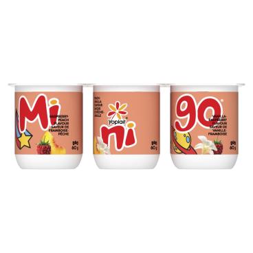 Yoplait Minigo Raspberry-Peach, Peach-Vanilla And Vanilla-Raspberry Fresh Cheese 2% M.F. 6x60g
