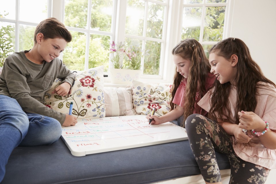 The kids help plan the meals for the week