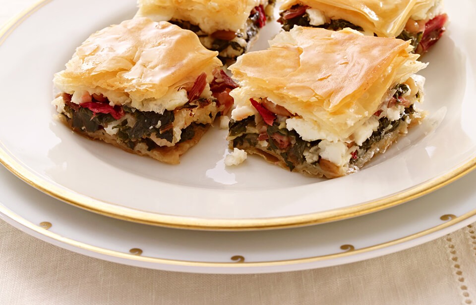 Savoury feta baklava