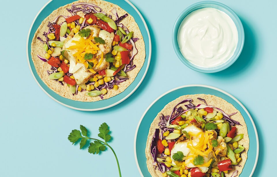 White fish and Cheddar tacos