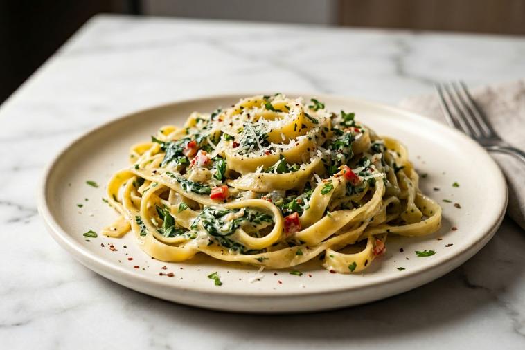 spinach fettucine