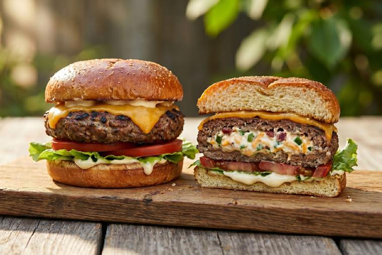 Jalapeño Popper Stuffed Burgers
