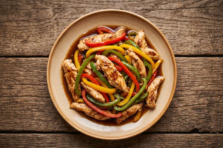 honey garlic chicken sweet pepper stir fry