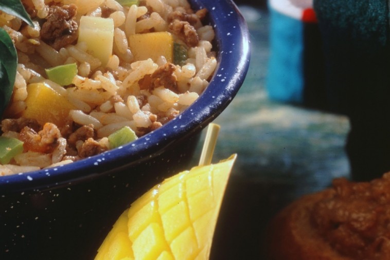 beef and salsa rice salad