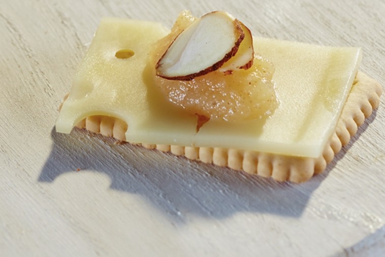 biscuits with swiss cheese and honey topping