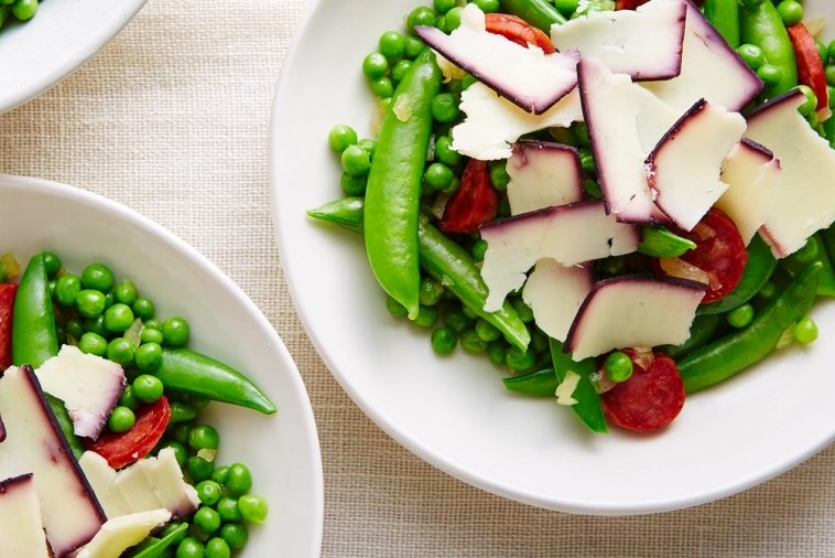 cheddar chorizo green peas