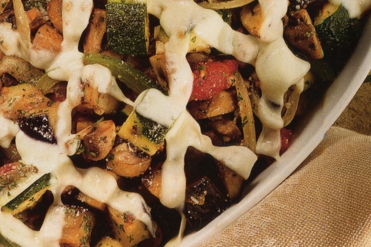 cheese topped harvest vegetable bake