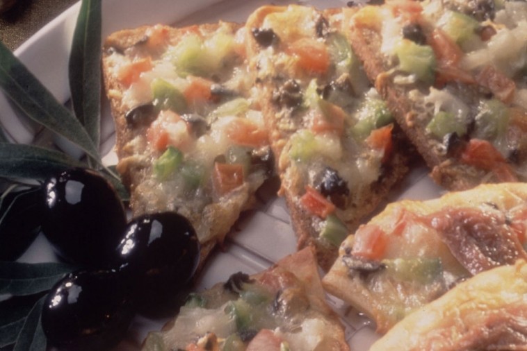 cheesy mini pizzas with anchovy butter