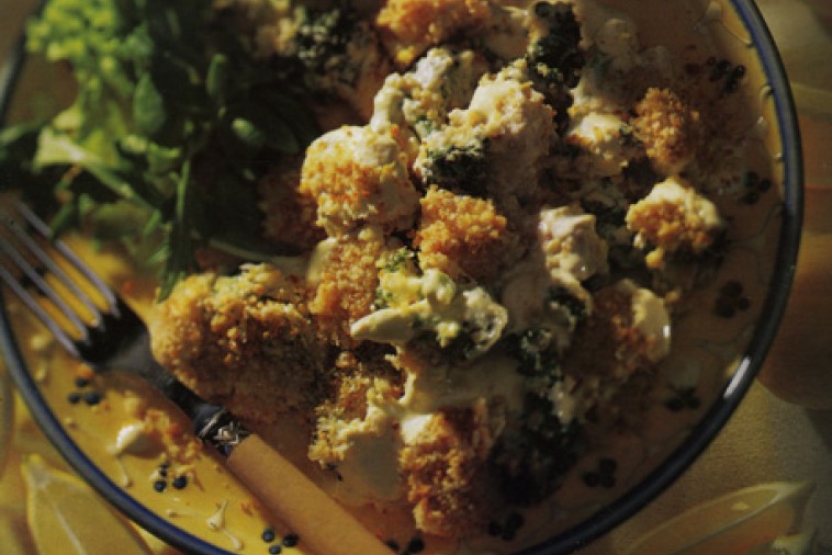 chicken and broccoli lemon crisp