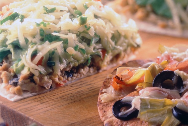 chicken and guacamole tostadas