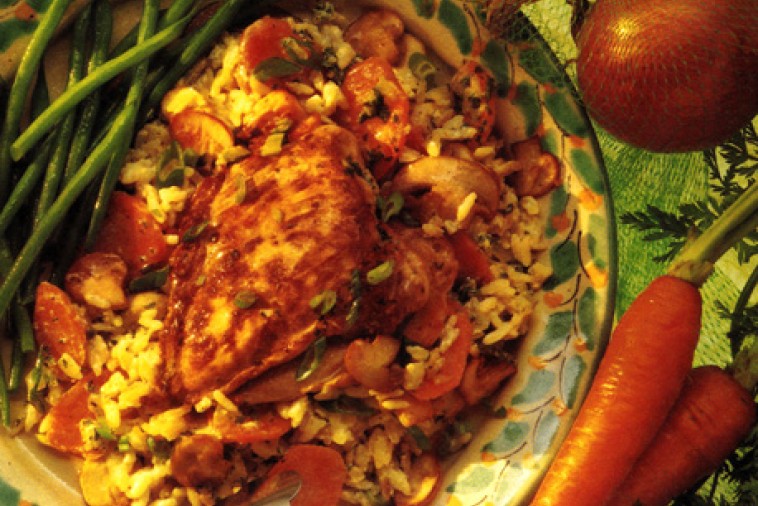 chicken and rice casserole with mushrooms
