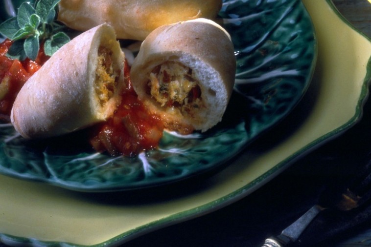 crab and sun dried tomato mini calzones