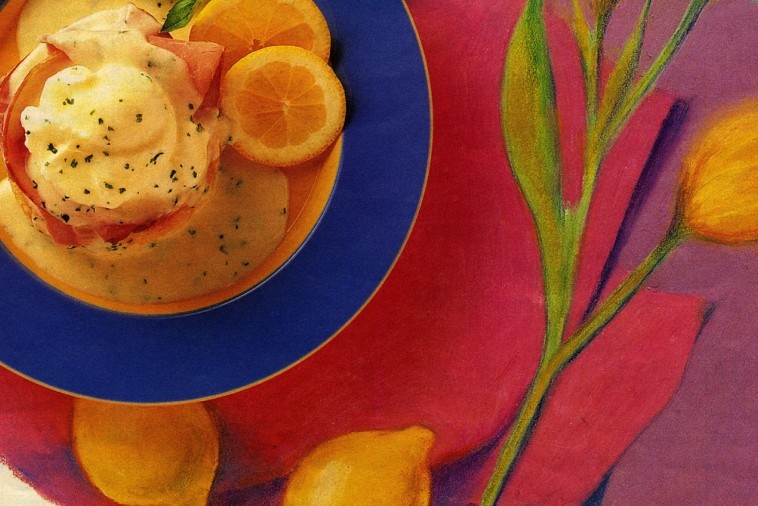 eggs benedict with cheese sauce