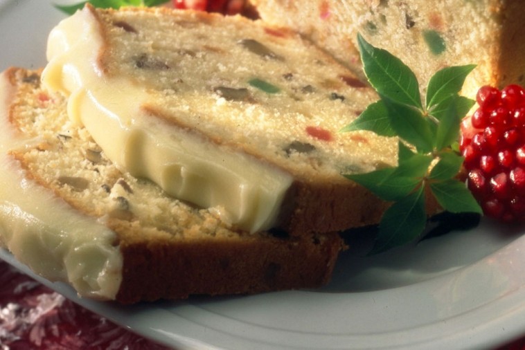 fruit cake with mascarpone icing