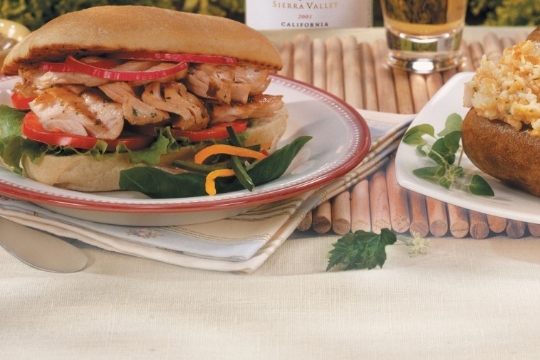 gourmet grilled salmon salad sandwich