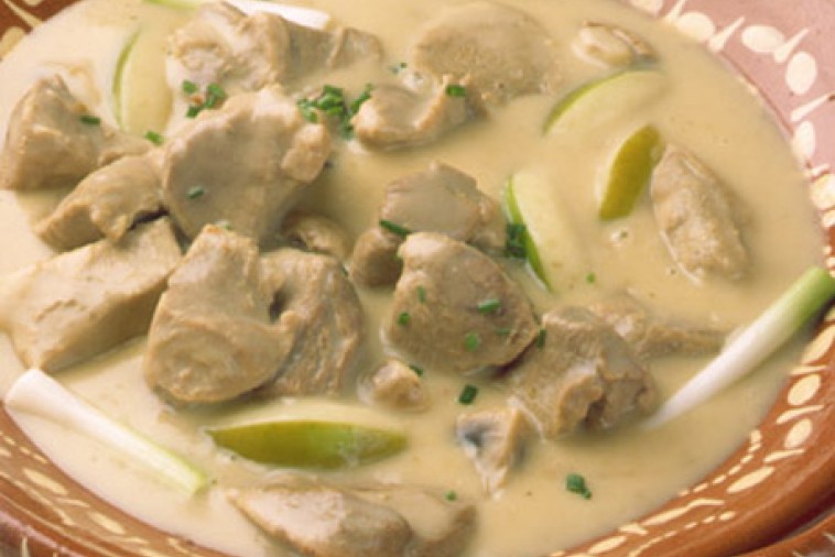 green apples pork blanquette