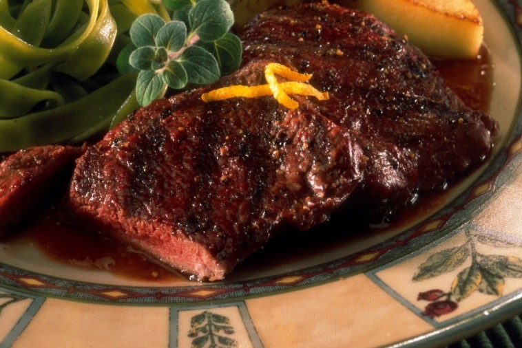 grilled venison steaks with sweet and sour sauce