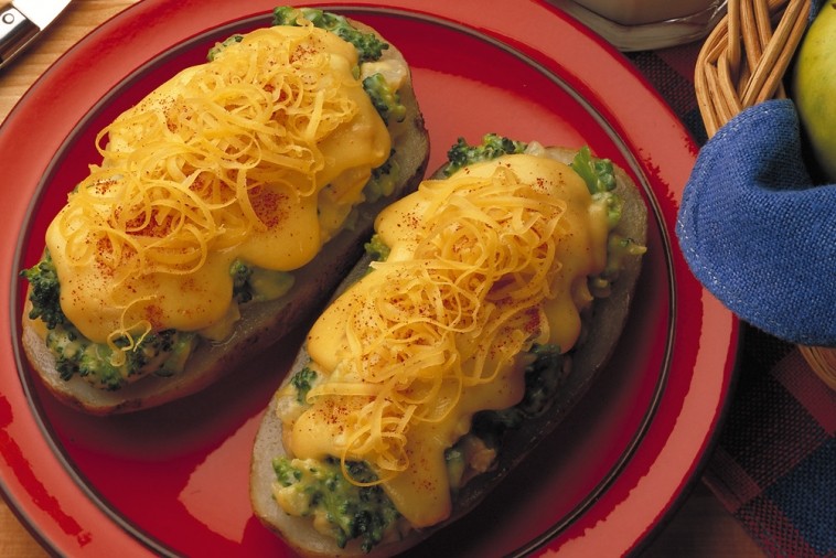 hot stuffed cheddar potatoes
