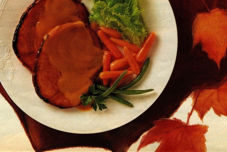 maple glazed ham with mustard sauce