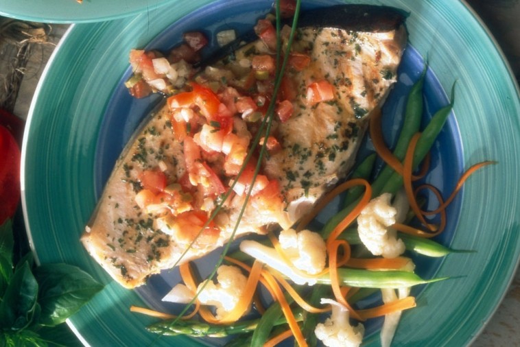olive and tomato swordfish