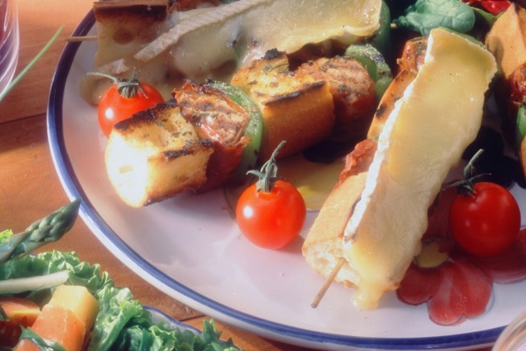 pork kebabs au gratin