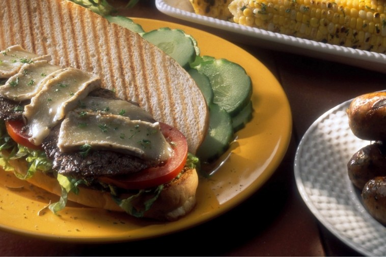 steak submarine with camembert cheese