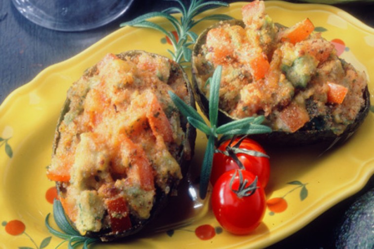 stuffed avocados with hazelnuts