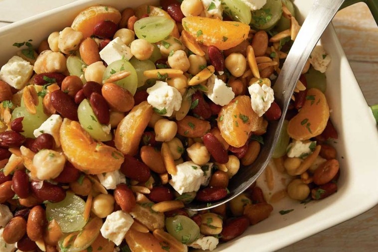 three bean salad with feta