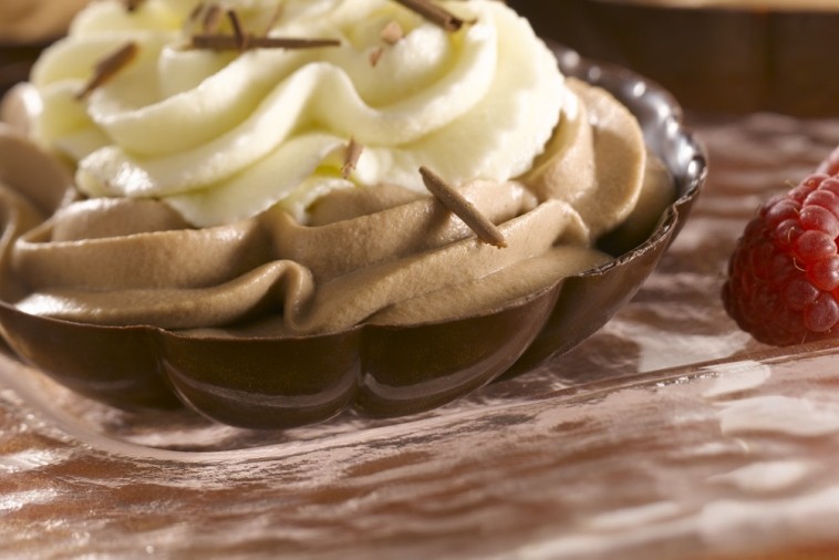 three shades of chocolate cups