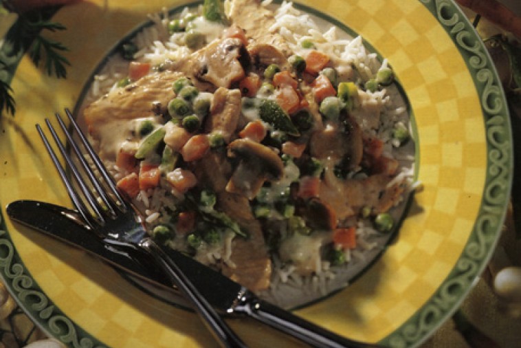 turkey strips and veggie stir fry