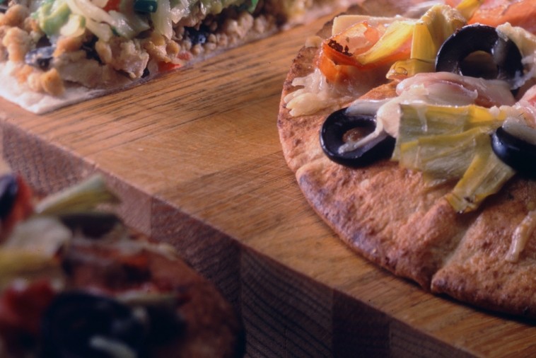 two hearts pita pizza with ham