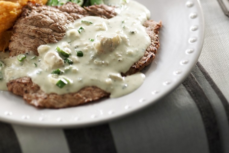 veal cutlets with bleu benedictin sauce