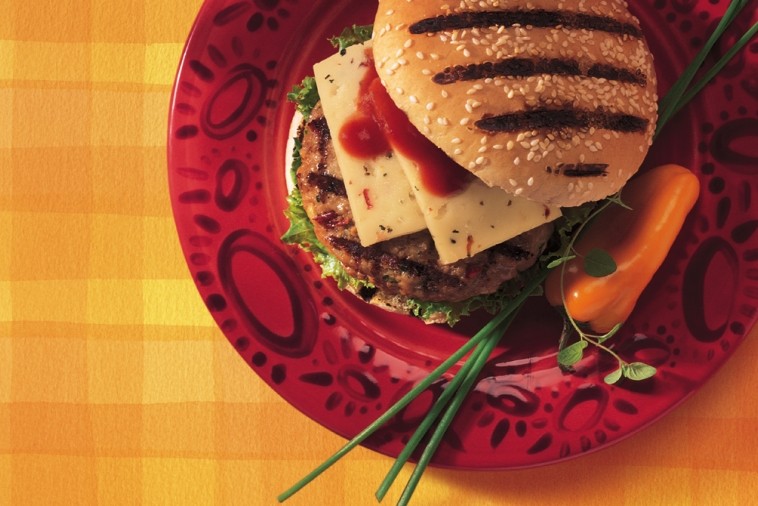 veal sun dried tomato burgers with havarti