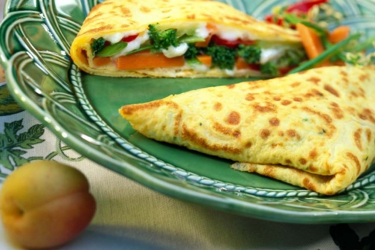 veggies in golden wrap